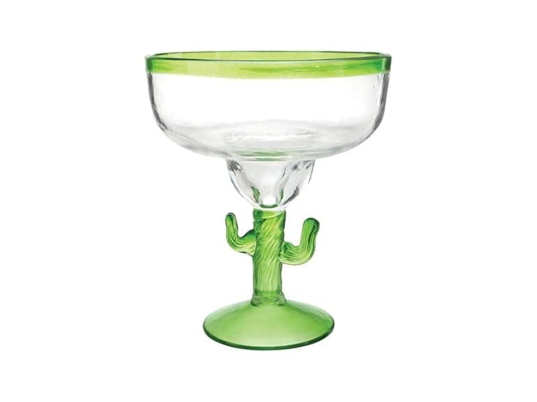 Acrylic Cocktail Glass with 3D Figurine Stem, 17.5-Ounce, Green Cactus Margarita - Image 1