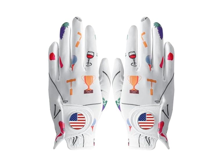 FINGER TEN Golf Gloves Women Pair with Ball fo - Image 1