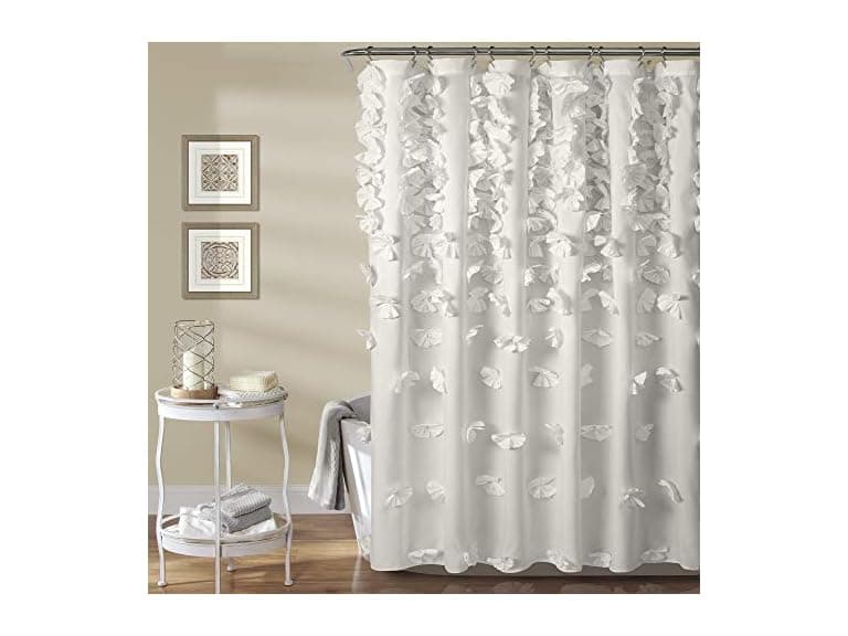 Lush Decor Riley Shower Curtain, 72" W x 72" L, White - Image 1