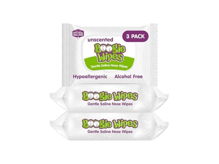 Boogie Wipes Saline Nose Wipes 90 Count Unscented - Image 1