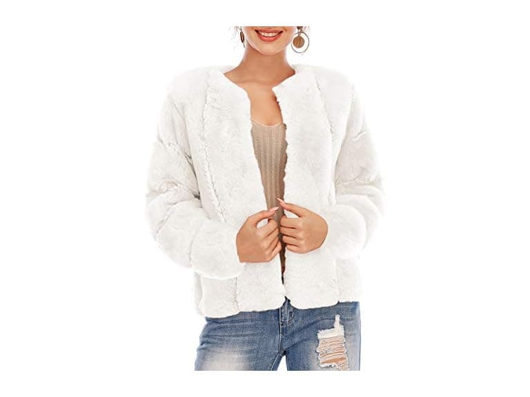 BerryGo Women (M) Long Sleeve Open Front Faux Coat - Image 1