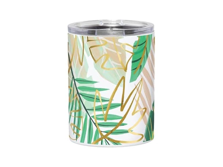 Travel Tumblers '12-Ounce, Green Palm Leaf - Image 1