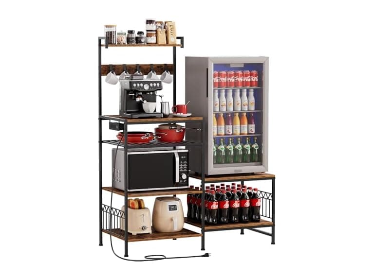 Mini Fridge Stand Coffee Bar Cabinet - Image 1