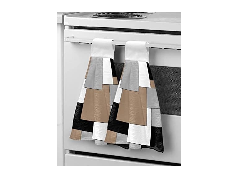 Color Block Hanging Hand Towels Kitchen - Image 1