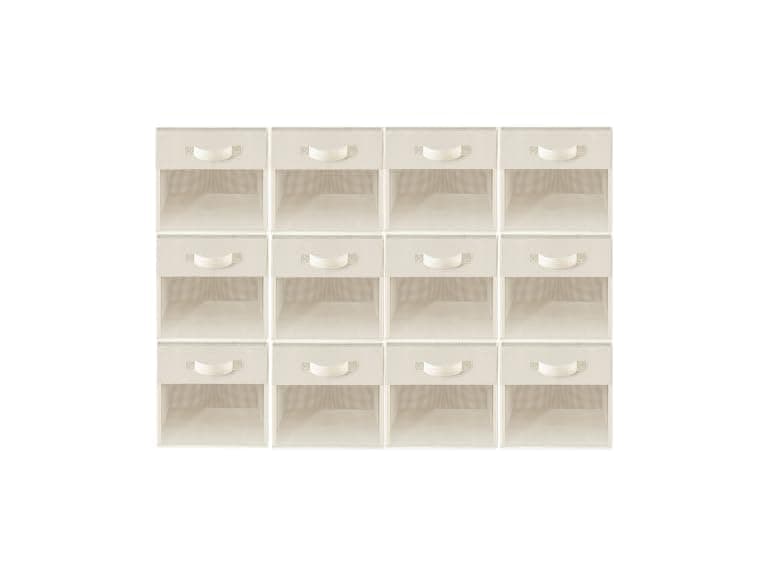 12 Pack Storage Cubes & Organizer Bins Beige - Image 1
