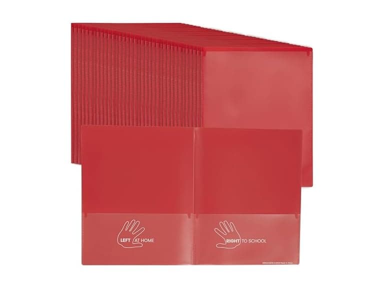 ECR4Kids 2-Pocket Parent-Teacher Classroom Communication Folder Red - Image 1