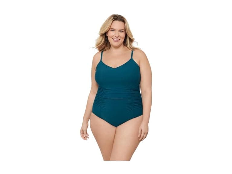 Aqua Green Women Princess Seam Adjustable Swimsuit - Image 1