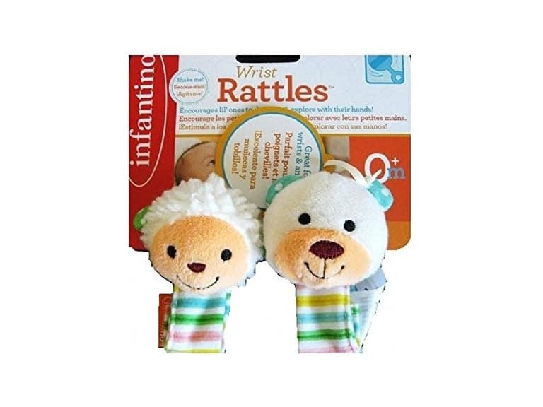 Infantino Wrist Rattles - Lamb and Bear - Image 1