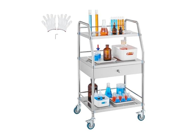 VEVOR Lab Serving Cart, 3 Layers - Image 1