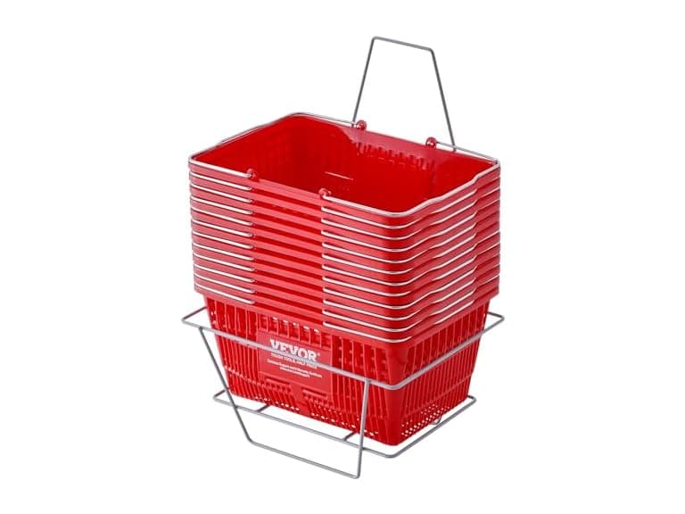 VEVOR Shopping Basket, Set of 12, 21L - Image 1