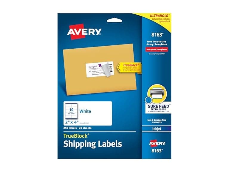Avery AVE8163 - Shipping Labels w/TrueBlock Technology - Image 1