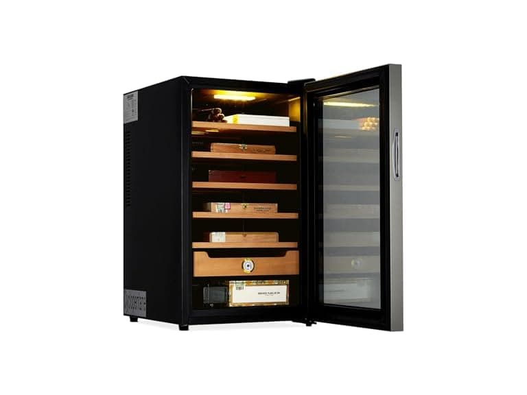 70L Electric Cigar Humidor Cabinet Cedar Shelves - Image 1
