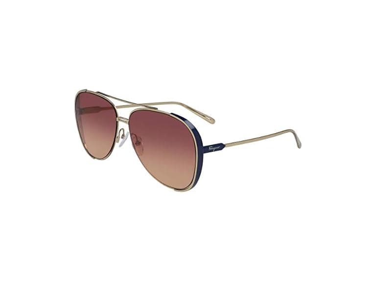 Ferragamo Unisex SF205S Sunglasses Gold Blue - Image 1