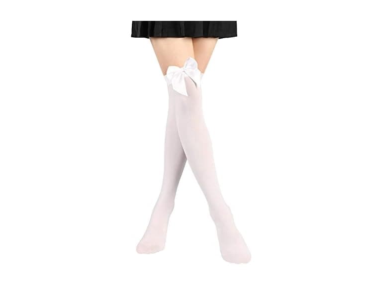 Satinior Women (L) Knee High Socks Bow Thigh Socks - Image 1