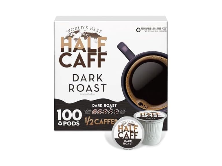 100ct World's Best Half Caff Dark Roast Coffee Pods - Image 1