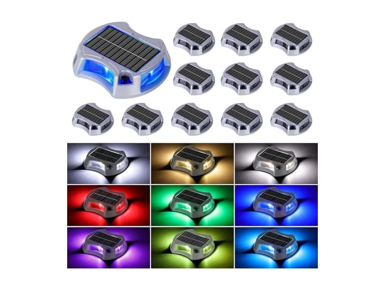 Bosceos Solar Deck Lights RGB Color Modes - Image 1