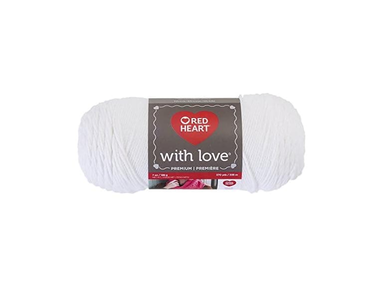 Red Heart 10016763 With Love Yarn, White - Image 1