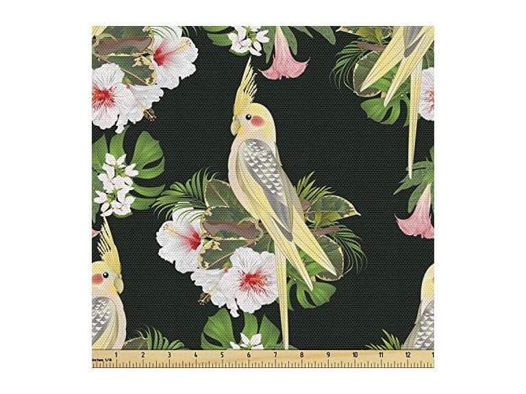 Ambesonne Yellow Bird Fabric by The Yard - Image 1