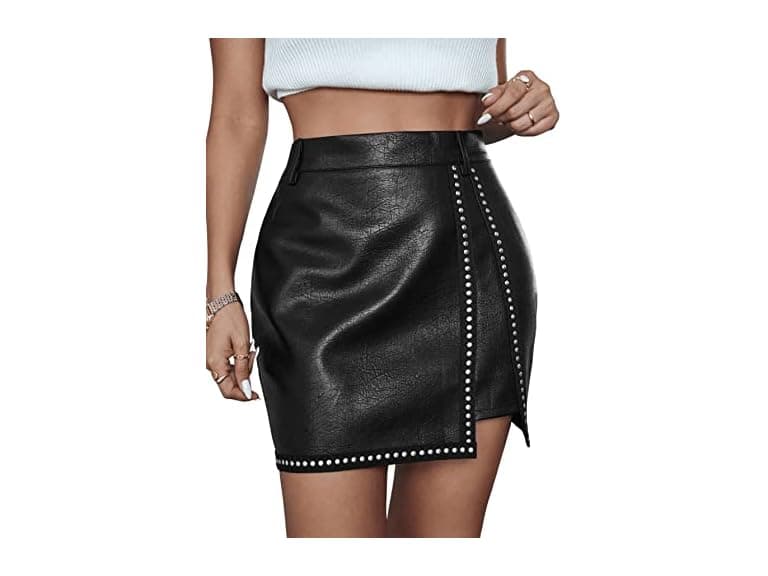 SweatyRocks Women PU Leather High Waisted Skirts - Image 1