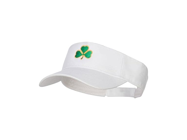 E4Hats.com (OS) Shamrock Embroidered Sun Visor - Image 1