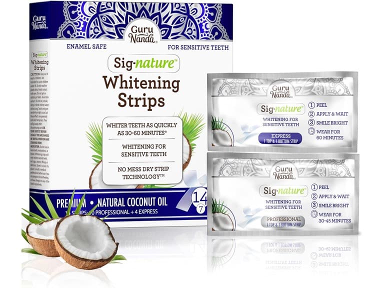 GuruNanda Teeth Whitening Strips - 4X Whiter - Image 1