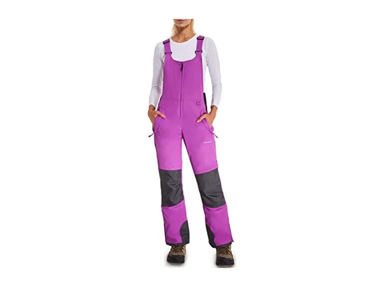 BenBoy Women's Snow Bibs Winter,HXK7667W-Purple-XL - Image 1