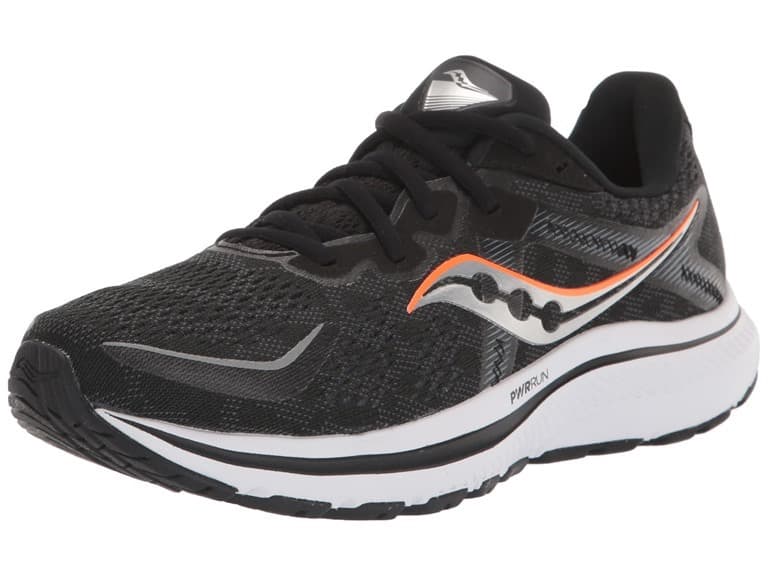 Saucony Men's Omni 20 Running Shoe, Black/White, 9 - Image 1
