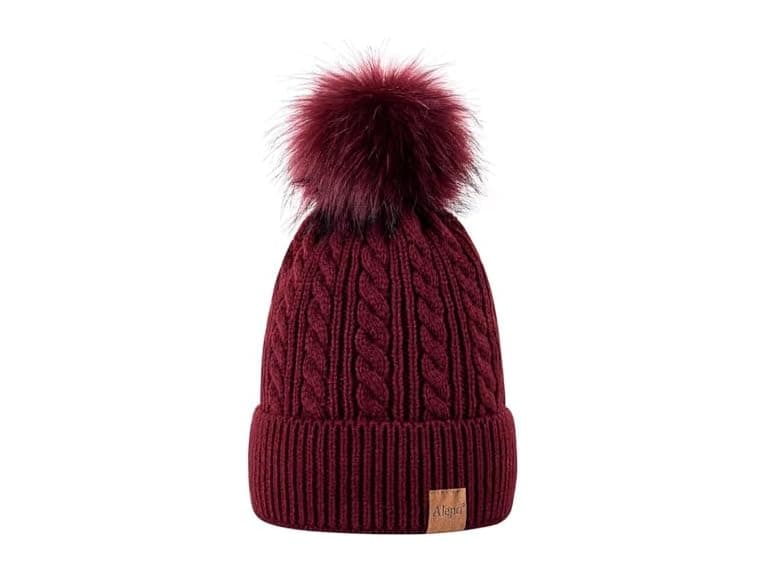 Alepo Women (OS) Winter Beanie Hat Burgundy - Image 1