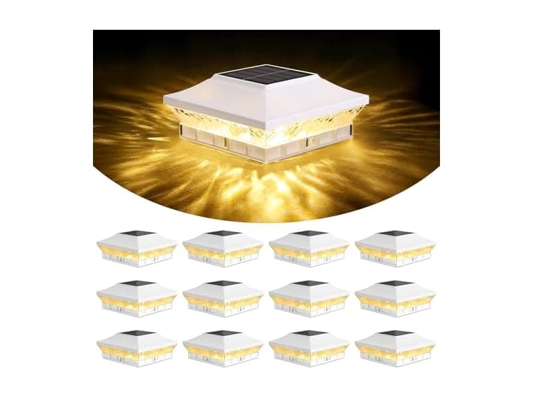 Brightever Solar Post Cap 12-Pack White - Image 1