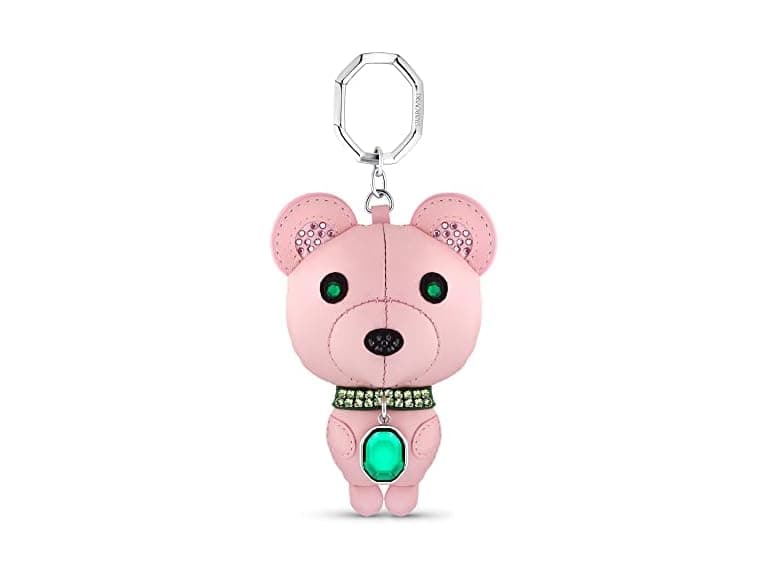 Swarovski Bear Key Ring, Pink Steel - Image 1