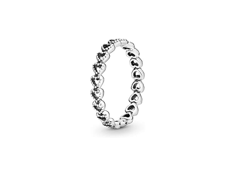 Pandora Jewelry Band of Hearts Sterling Silver Ring, Size 8.5 (Open Box) - Image 1