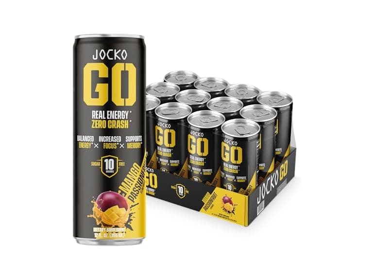 Jocko GO Energy Drink Mango Passionfruit, 12-Pack - Image 1