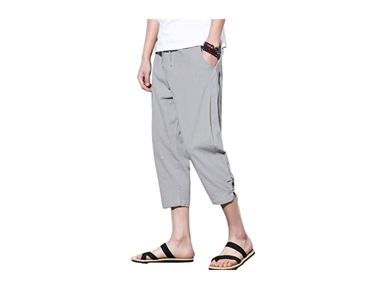 Sandbank Men (XL) Casual Drawstring Linen Pants - Image 1