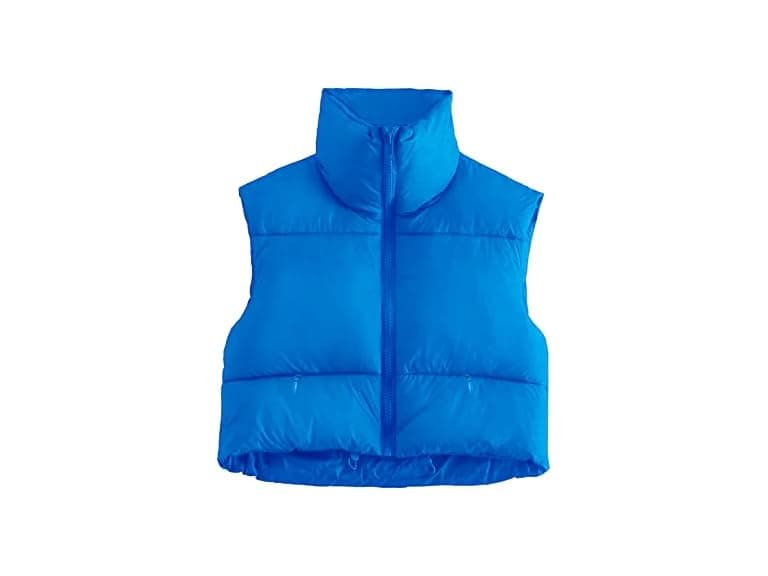 Flygo Women (S) Cropped Puffer Zip Up Stand Vest - Image 1