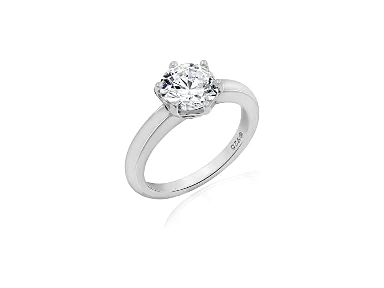 Amazon Essentials Women Ring Solitaire 2ct Platinu - Image 1