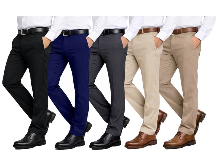 2Pk Asst Mens Slim Stretch Dress Pants - Image 1