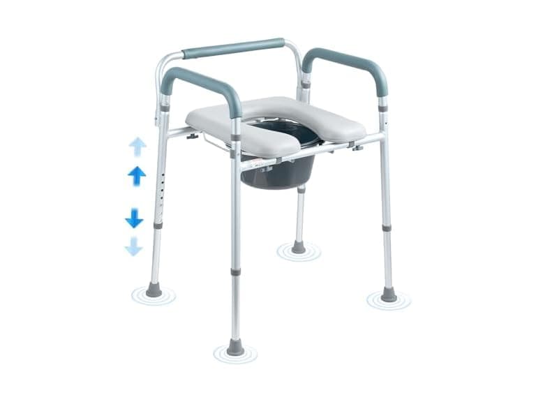 Commode Chair, Bedside Commode with Padded Seat - Image 1