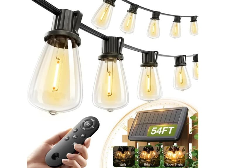 Hakol 54FT(48+6) Solar String Lights Outdoor - Image 1