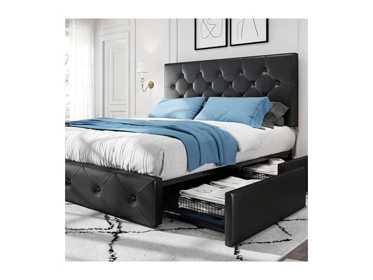 HOOMIC Queen Platform Storage Bed Frame - Image 1