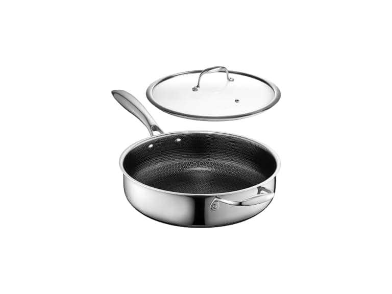 Hexclad 3.3QT Hybrid Deep Saut Pan with Lid - Image 1