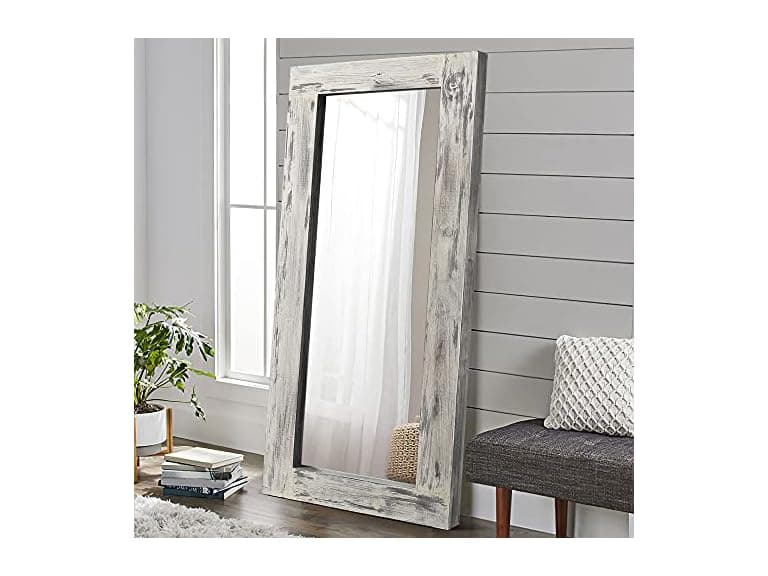 KIAYACI Over Sized Floor Mirror Wood Frame 71" x 32" - Image 1