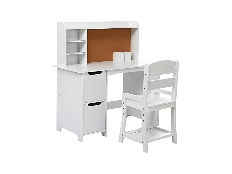 EGFheal White Study Desk and Chair Set - Image 1
