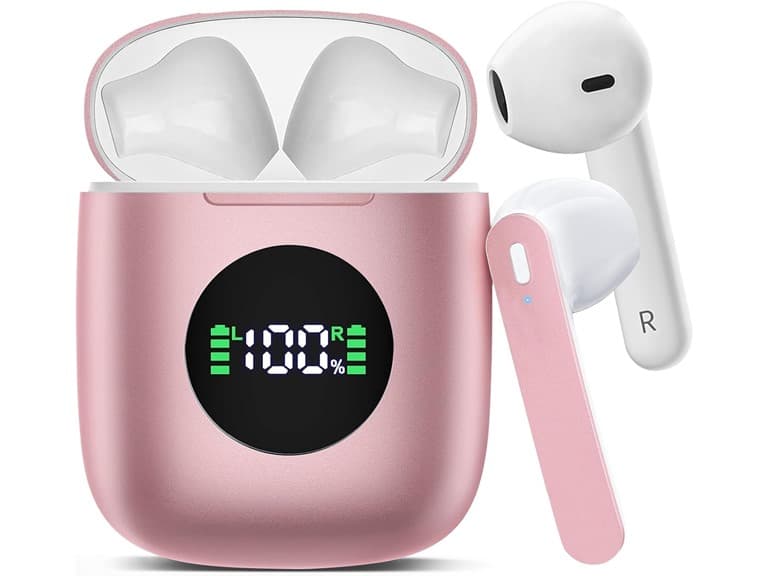 Fangflower Wireless Earbuds, Pink - Image 1