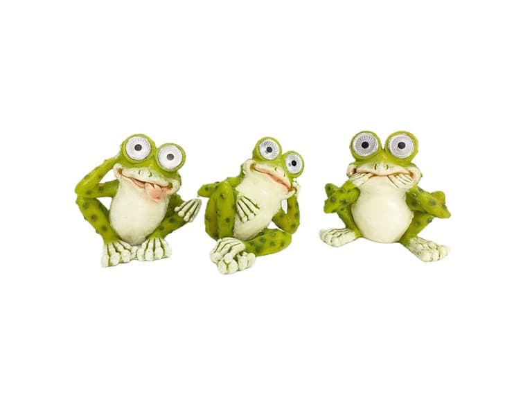 Santa's Workshop Inc 5.5" Resin Solar Frogs, Set of 3 - Image 1