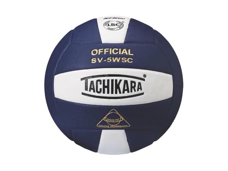 Tachikara Leather Indoor Volleyball, Navy - Image 1