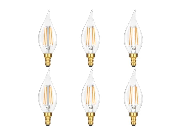 6PK GoBright 6W Candelabra Light Bulbs -Choose Color - Image 1