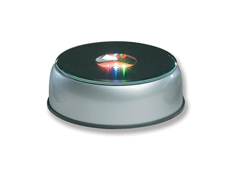 BANBERRY DESIGNS Display Base LED Lighted Silver Mirror - Image 1