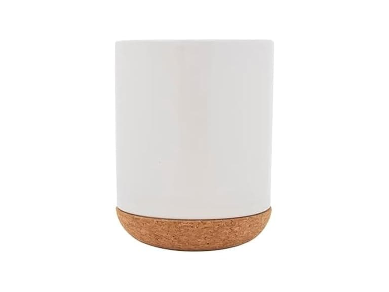 Kamenstein White Ceramic Kitchen Utensil Crock with Cork Base - Image 1