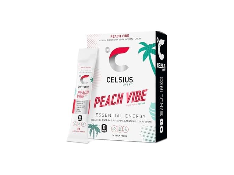 14ct CELSIUS On The Go PEACH VIBE, Sugar Free - Image 1