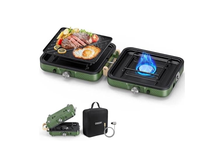 OGERY 2-Burner Foldable Camping Stove (Open Box) - Image 1